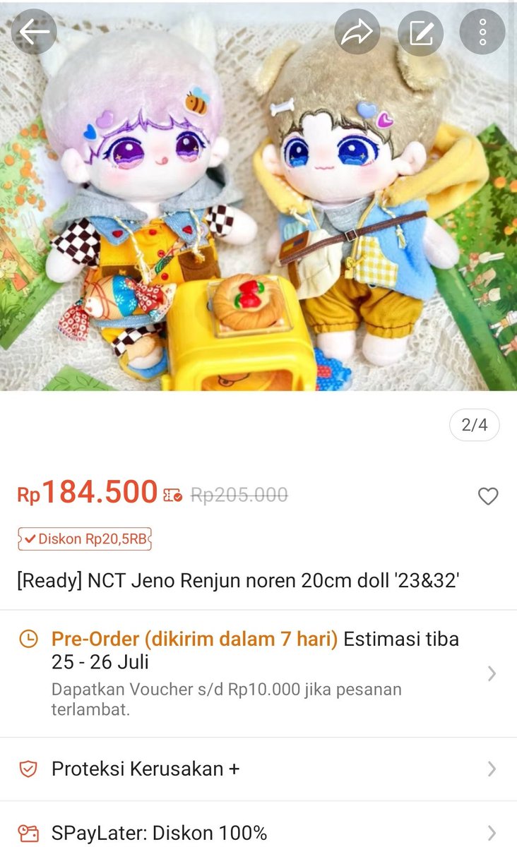 ~Lelang doll~

Wts / want to sell

NCT Dream Noren Jeno Renjun 20cm doll '23&amp;32'

Avail renjun
💸 205k inc all (sudah termasuk packing dan admin Oren)

Link co: s.shopee.co.id/5AhZWzqRLG

📍 JKT