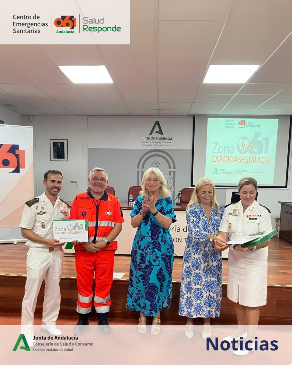 061emergenciand's tweet photo. Salud concede la distinción de 'zona cardioasegurada' a 27 instalaciones de Cádiz.

📍  La provincia gaditana cuenta con un total de 226 centros con este reconocimiento del Centro de Emergencias Sanitarias 061, encargado de la gestión de esta acreditación en nuestra Comunidad. https://t.co/7MnlJ9OYE0