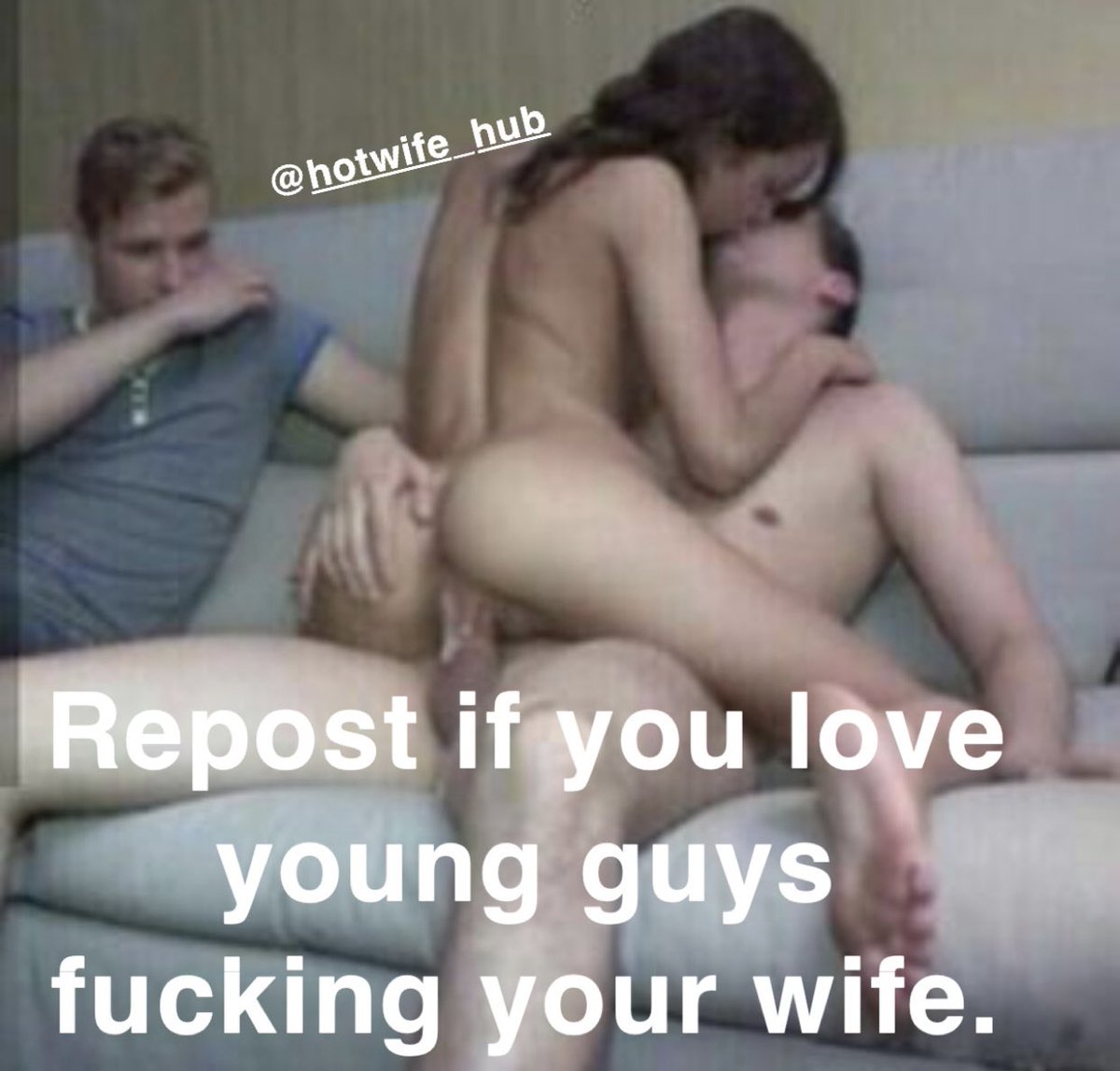 Horny_Hotwife69's tweet photo. As the guy almost half her age pumped his third load into his wife’s pussy, her husband looked on in pure admiration. His rock hard cock in his hand looking forward to reclaiming his slut. https://t.co/NyJ6U5Y7wA