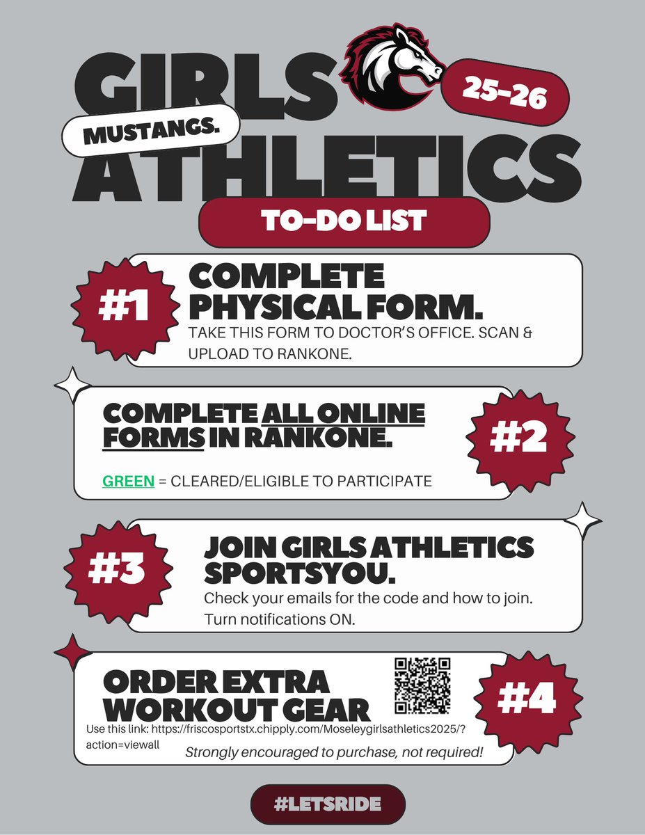 MoseleyMustangs's tweet image. Get your checklist done ✅