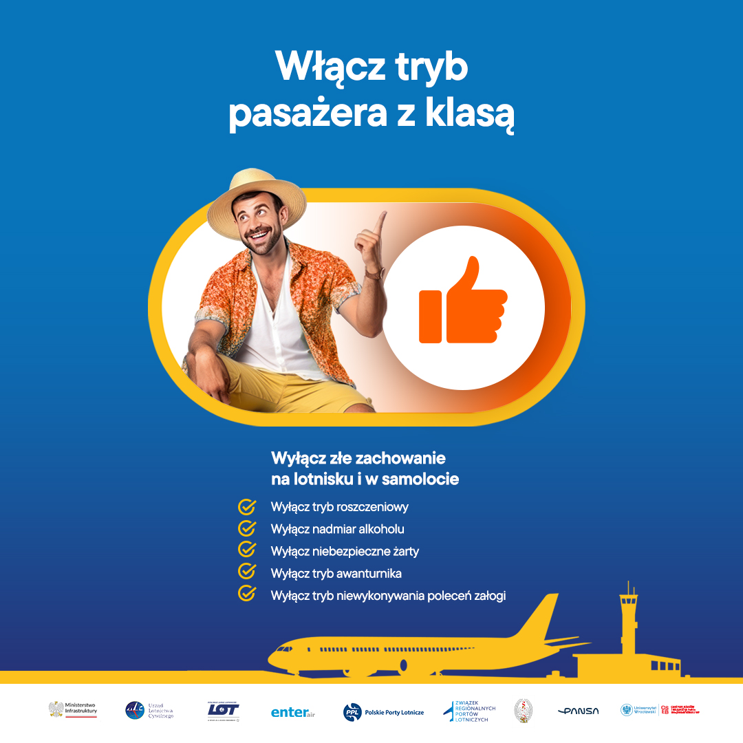 AirportGdansk's tweet image. Lecicie na wakacje? 🏝️ Przełączając się na tryb samolotowy, pamiętajcie, by uruchomić też tryb pasażera z klasą! ✈️ Wystartowała kampania @ULC_GOV_PL, dzięki której poznacie przepis na udaną podróż dla wszystkich – dla Was, jak i dla innych 💡 Bądźcie przykładem dobrego pasażera!