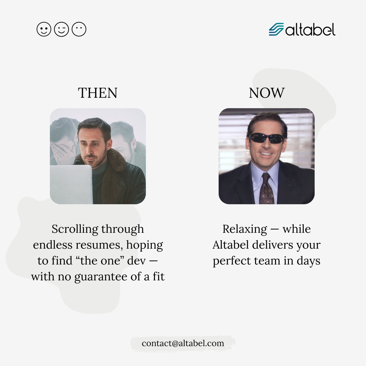 altabel_group's tweet photo. #WorldEmojiDay #HiringSolutions #Altabel #ScaleWithConfidence #Outsourcing #SoftwareOutsourcing #ITOutsourcing #OutsourceDevelopment https://t.co/hGUJO54sJH
