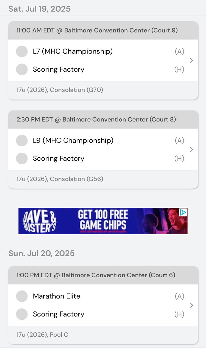mykel_mccrommon's tweet image. Schedule for this weekend in Baltimore for the @madehoops Summer Finale with @TSF_AAU. Final Lap….
@ScoringFactory @Gateway_BBball @EliteHSscouting @PrepHoopsPA