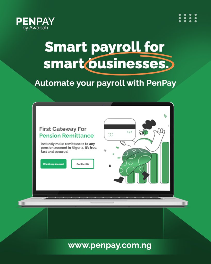 Tap into the digital future of pension remittances at no cost with Penpay.

Send us a DM to get started.

#PenpayByAwabah #Penpay #futureisnow #pensionremittance