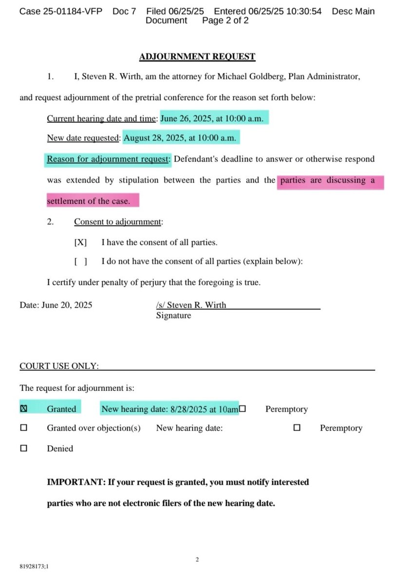 BobbyCat42's tweet image. $BBBY here's the updated court deadlines/hearing schedules 👨⚖️
Dockets 2397, 3855, 4156, & 4158
7/29 @ 10am
Docket 4169
8/12 @ 10am
Pretrial Hearing with the tax boards of California, Florida, Illinois, Iowa, Louisiana, Maryland, Pennsylvania, Puerto Rico, Texas, Tennessee,…