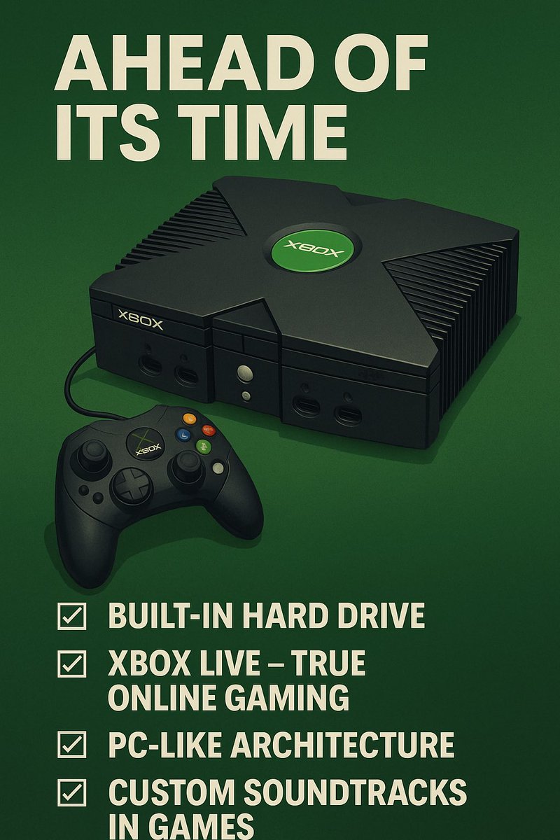 boshaker86's tweet image. من لحق او جرب جهاز Xbox original ؟

اكس بوكس اورجينال هو الجهاز لمن نذكر جهاز كان فعلا معدي جيلة 
نبذه عن الجهاز ⬇️
أول جهاز يملك هارد درايف داخلي مقارنة بالمنافسين اللي كانو يعتمدون على الميموري كارد لحفظ الألعاب 
دعم ال DLC
شبكة اونلاين كاملة حقيقة والعاب ثقيلة تدعم الاونلاين…