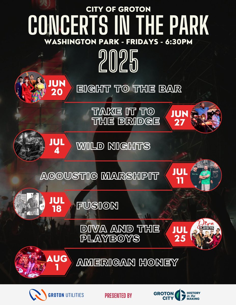 UnitedWaySECT's tweet image. Join us at this week's Concert in the Park - Friday at 6:30pm. All concerts are at Washington Park, Meridian Street, Groton. Stop by our United Way table to learn more about Tommy Toy & donate. Food trucks will be there also! #UnitedistheWay #TommyToy 🎄🎁🌟