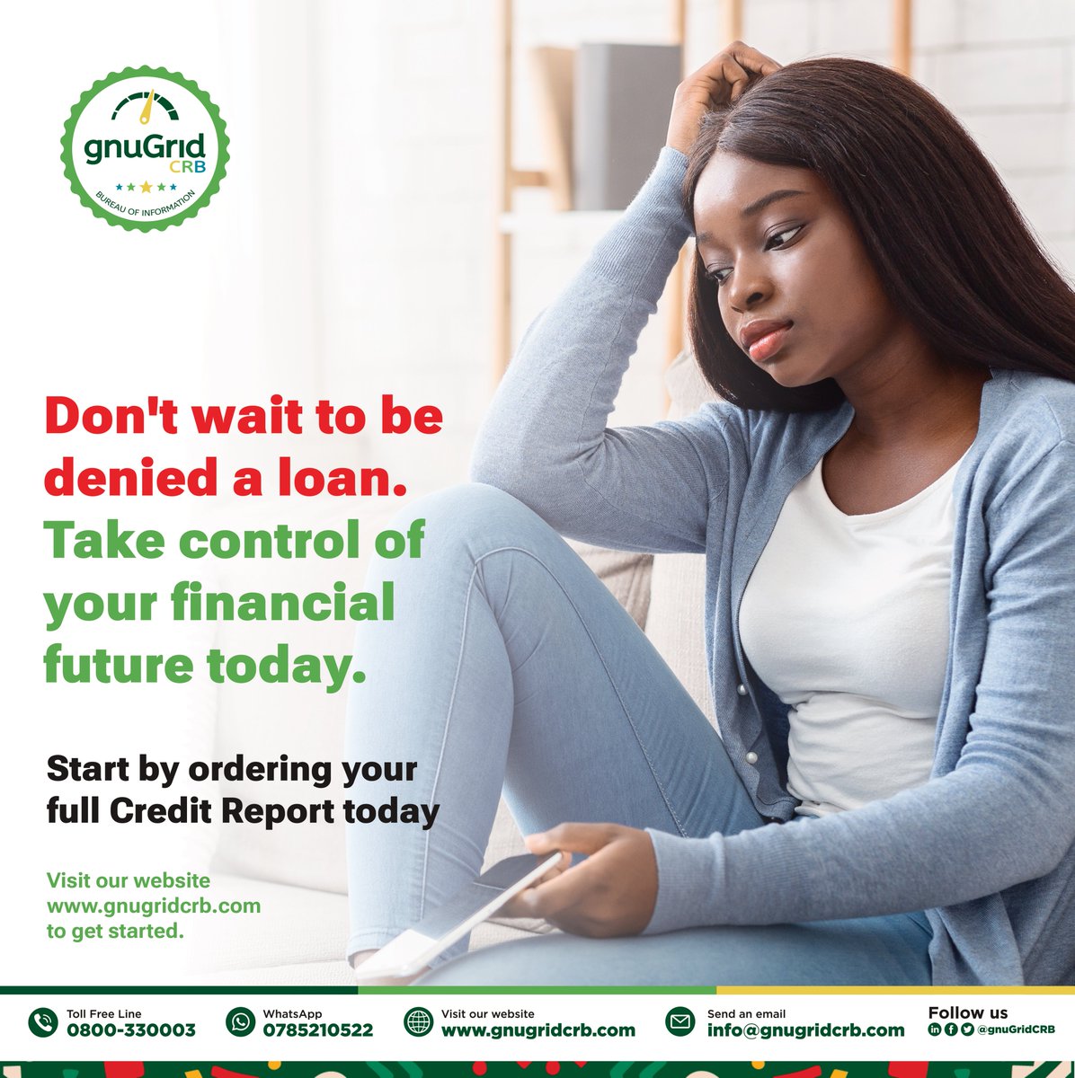 Don’t wait to be denied a loan. Take control before someone else decides for you.

Your financial future starts with clarity and confidence.
✅ Know where you stand.
✅ Fix what’s holding you back.
✅ Level up your creditworthiness.

Empowered decisions begin with insight.
Start
