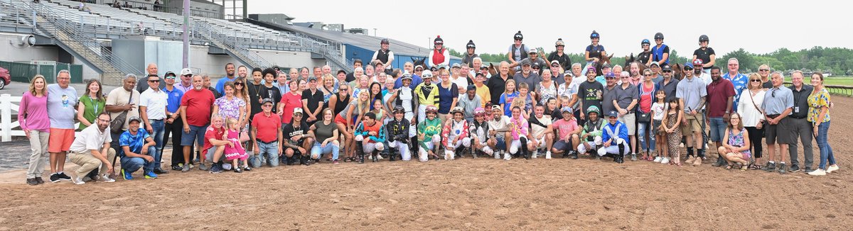FlGaming's tweet image. A large gathered trackside to say goodbye to the valet to the stars Jim 'Jimbo' Bailey on his last day at Finger Lakes. Jim's client list is impressive including Bill Shoemaker, JD Bailey, Jorge Chavez, Jorge Velasquez and John Velazquez just to name a few. Best Wishes Jimbo.