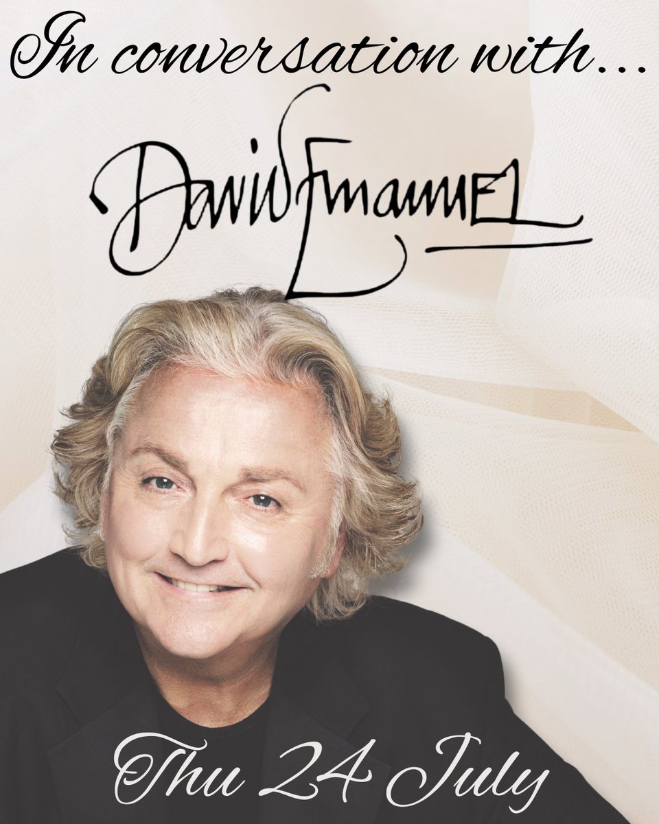 It was Buckingham Palace that introduced David Emanuel to the world when he and his wife were chosen to design the dress Lady Diana would wear at her wedding. In this interview with Nigel Milne he reflects on his life as a famous designer.

Book now: osoarts.ticketsolve.com/ticketbooth/sh…