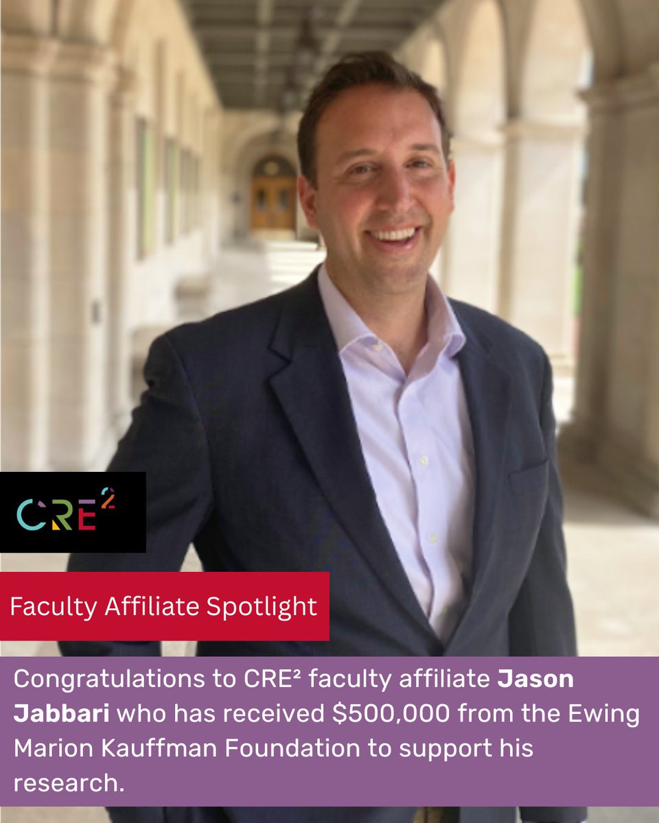 Center for the Study of Race, Ethnicity & Equity (@cre2_washu) on Twitter photo Congratulations to CRE² faculty affiliate Jason Jabbari who has received $500,000 to evaluate the impact of the Cristo Rey Network’s Corporate Work-Study Program on social mobility. 
Learn more: tinyurl.com/2mprbe2a Congratulations to CRE² faculty affiliate Jason Jabbari who has received $500,000 to evaluate the impact of the Cristo Rey Network’s Corporate Work-Study Program on social mobility. 
Learn more: tinyurl.com/2mprbe2a