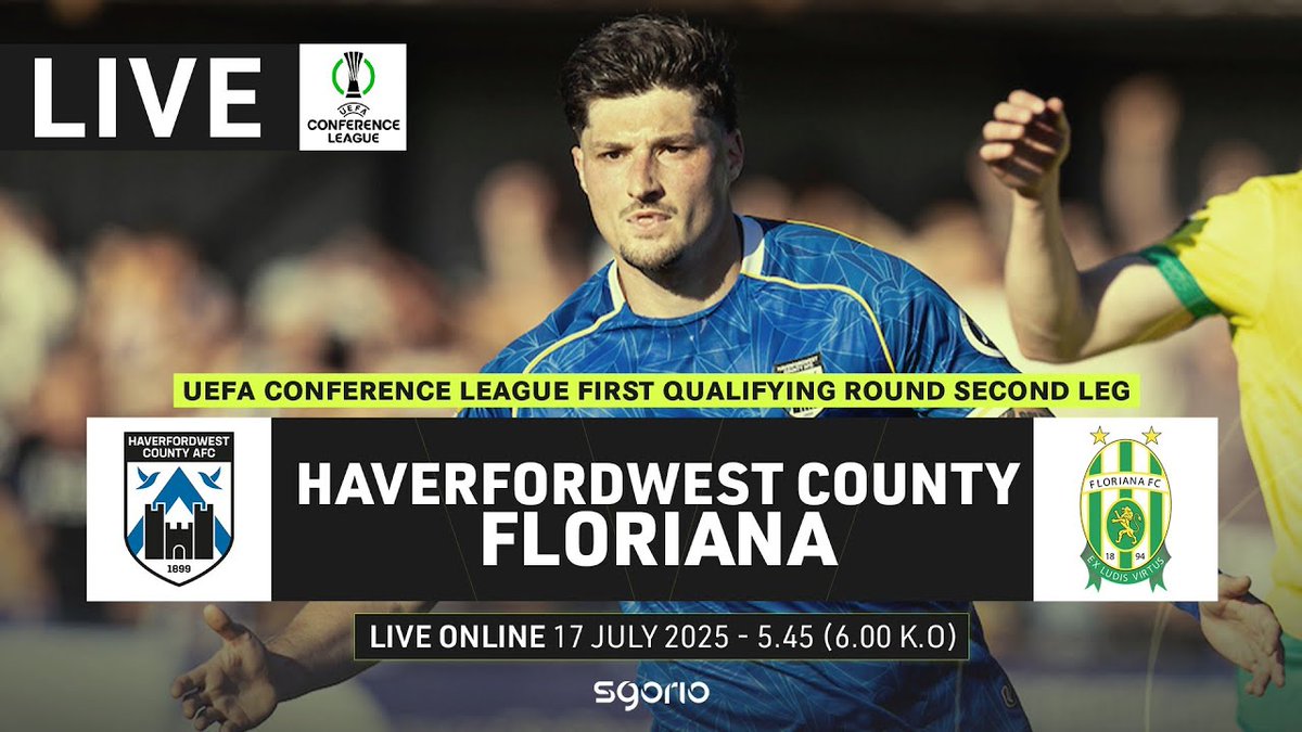 A reminder that you can tune into <a href="/sgorio/">Sgorio</a> from 5:45pm to watch our <a href="/Conf_League/">UEFA Conference League</a> first qualifying round second leg with Floriana! 📺

S4C Clic 👉 s4c.cymru/clic/
Facebook 👉 fb.me/e/3v00Z8BLO
YouTube 👉 youtube.com/watch?v=TEwKPc…

#BluebirdsInEurope