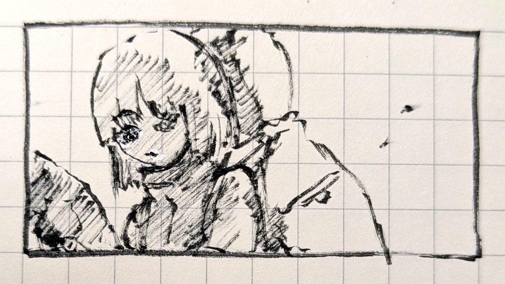 きょうの落書き!
アナログでの顔面は練習しないと無理やんな… 