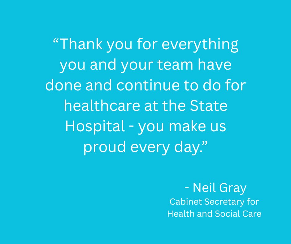 TheStateHospit1's tweet image. Our Intellectual Disability Service nursing team recently received a letter from Cabinet Secretary for Health and Social Care, Neil Gray MSP, thanking them for their efforts in patient care which were recognised at our Staff Excellence Awards. #mentalhealthnursing #superstars