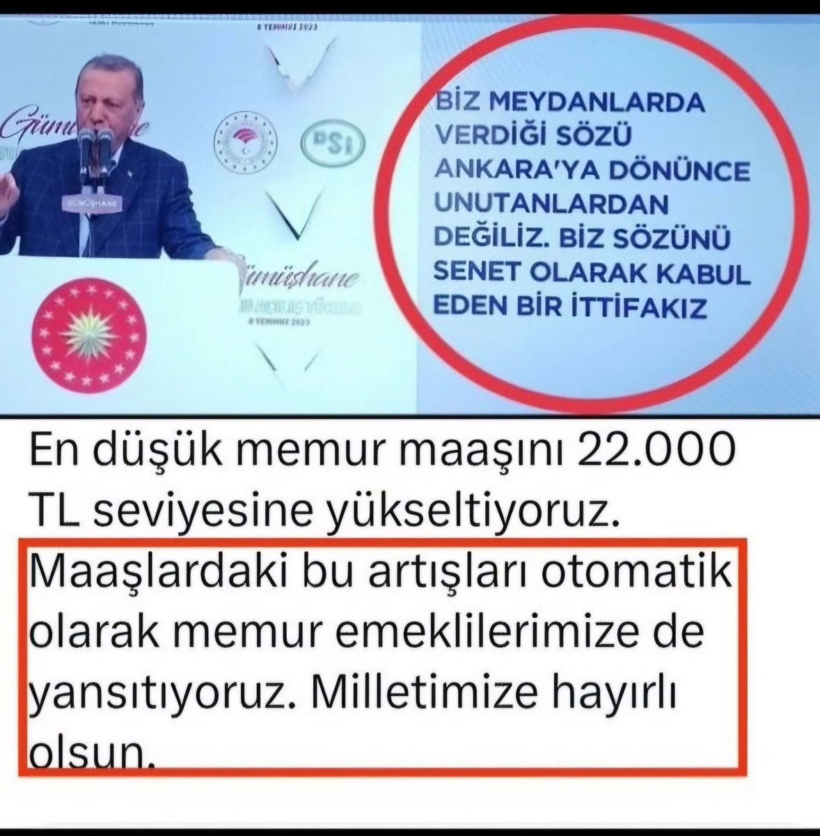 Madem sözünüzü unutanlardan değilsiniz, madem sözünüz senet,, Buyurun sözünüzü yerine getirin.. Memur emeklisine seyyanen zam sözü verileli tam 26 ay oldu!!!

#EmeklilerSiziAffetmeyecek
#EmekliMemur
#MemurEmeklisineAdalet