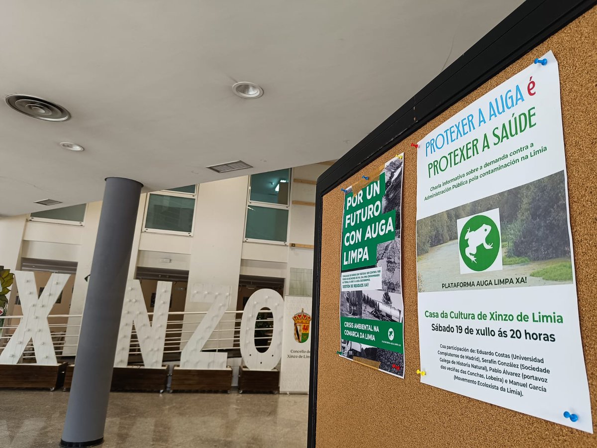 𝗖𝗛𝗔𝗥𝗟𝗔 𝗜𝗡𝗙𝗢𝗥𝗠𝗔𝗧𝗜𝗩𝗔 𝗘𝗡 𝗫𝗜𝗡𝗭𝗢
Sábado, 19 de xullo
𝗔́𝘀 𝟮𝟬 𝗵𝗼𝗿𝗮𝘀 𝗻𝗮 𝗖𝗮𝘀𝗮 𝗱𝗮 𝗖𝘂𝗹𝘁𝘂𝗿𝗮
#Limia #ALimia #nitratos #cianobacterias #TSXG <a href="/xinzoconcello/">Concello de Xinzo de Limia</a> <a href="/ClientEarth/">ClientEarth</a> <a href="/AmigosTierraEsp/">Amigas de la Tierra</a>