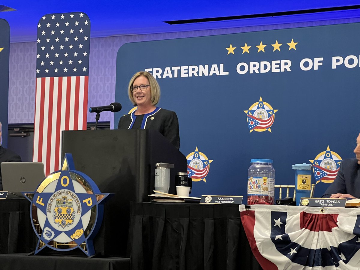 FOPofOhio's tweet image. The FOP of Ohio has a friend in @AbramsforOhio and we appreciate her addressing our members. We look forward to working with her to make our members safer and to secure our pensions!