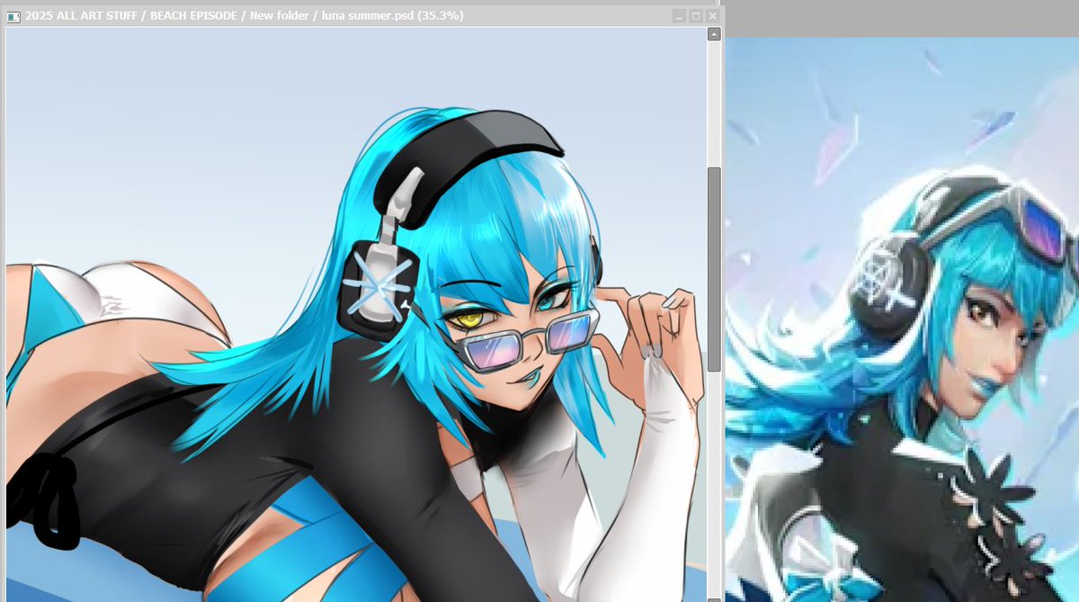 arialladraws's tweet image. Work in progress of Summer Luna Snow &amp;lt;3