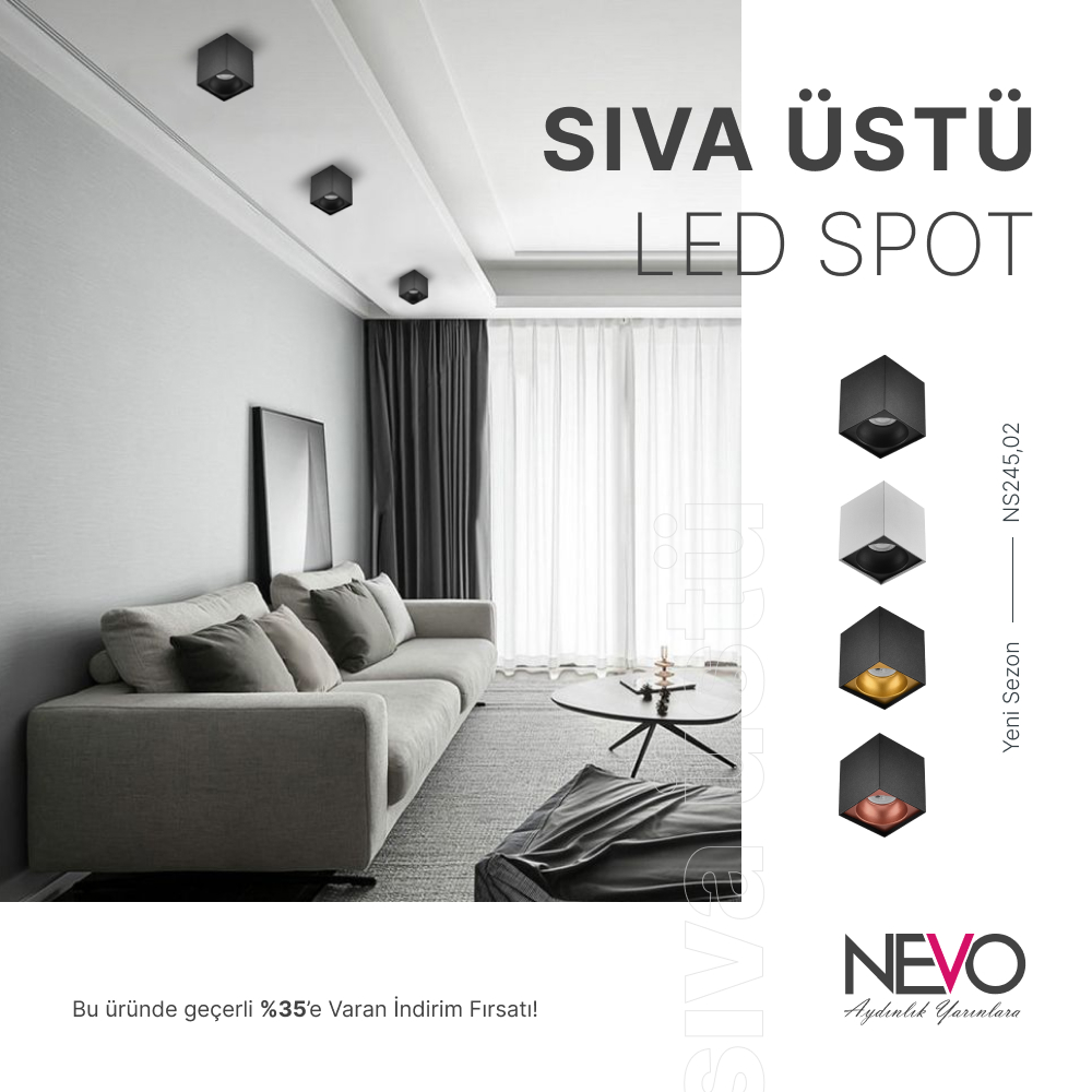 nevocomtr's tweet image. Sıva üstü LED spotlar, evinizin sıcaklığını ve ofisinizin profesyonelliğini kusursuzca tamamlar. Her mekâna yakışan modern bir dokunuş!
#nevo #aydınlatma #ledspot #mimar #architecture