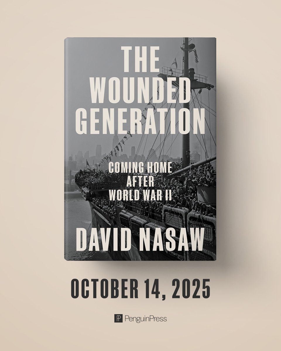 penguinpress's tweet image. Veterans may have left WWII upon the war’s end, but the war never left them. From bestselling author @DavidNasaw comes a brilliant re-examination of post-World War II America that looks beyond the victory parades, into the unhealed traumas of the nation. penguinrandomhouse.com/books/672253/t…