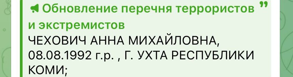 AnyaChekhovich's tweet image. Just got my official ‘terrorist’ badge from the Russian government. I’m glad that my work hasn’t gone unnoticed.