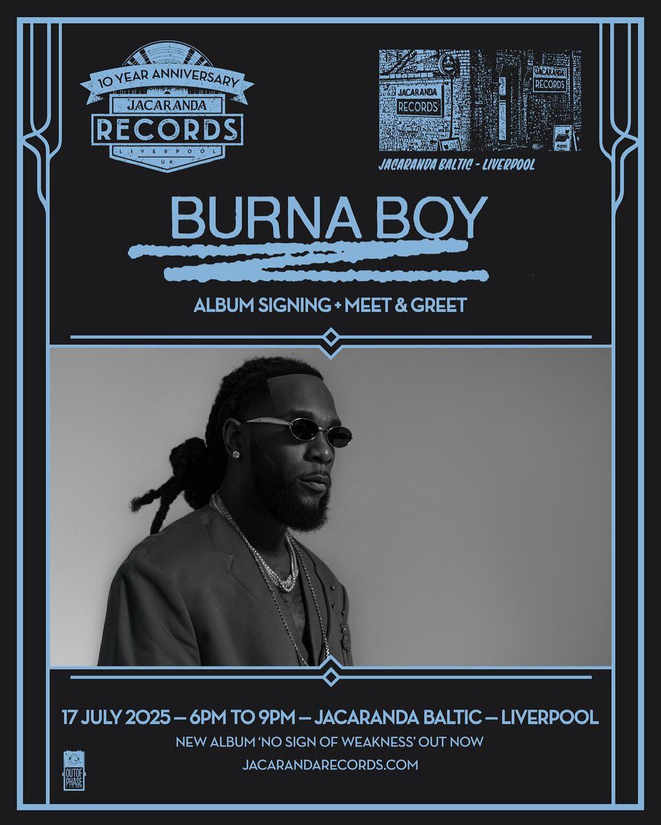 burnaboy's tweet image. Liverpool Meet me here TODAY!!!
JACARANDA BALTIC
Stanhope street , Liverpool
From 6pm Till Late
#NSOW #NOSIGNOFWEAKNESS