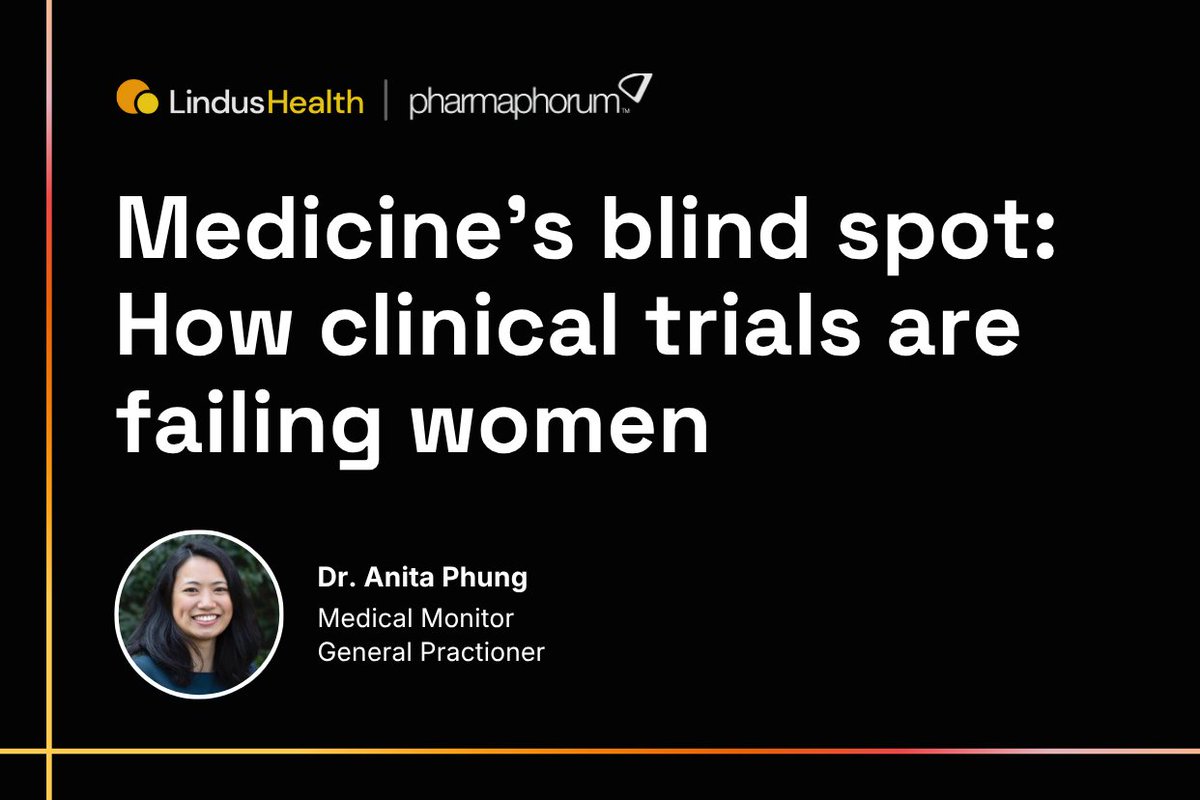 Lindus Health (@lindushealth) on Twitter photo Are clinical trials doing enough to serve women’s health?
Dr Anita Phung explores how traditional clinical trial models fall short in including and addressing the needs of women in <a href="/pharmaphorum/">pharmaphorum</a> eu1.hubs.ly/H0lQDDF0
#womenshealth #clinicaltrials #healthequity Are clinical trials doing enough to serve women’s health?
Dr Anita Phung explores how traditional clinical trial models fall short in including and addressing the needs of women in <a href="/pharmaphorum/">pharmaphorum</a> eu1.hubs.ly/H0lQDDF0
#womenshealth #clinicaltrials #healthequity