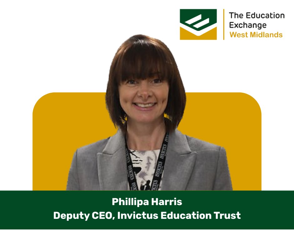 EduExWestMids's tweet image. We are thrilled to announce Phillipa Harris Invictus Education Trust  will be speaking at our first Education Exchange West Midlands Conference on 25th - 26th September 2025. Get your tickets now through this link: lnkd.in/eyVeRArs
