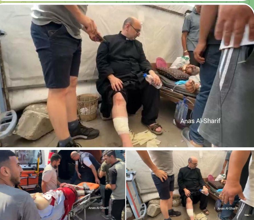Las FDI bombardea la única Iglesia católica en Gaza,muertos y heridos.
El padre argentino Gabriel Romanelli fue herido pero está fuera de peligro.  Israel es un "Estado" GENOCIDA. Israel no comete errores,simplemente ejecuta lo que planeó!!.