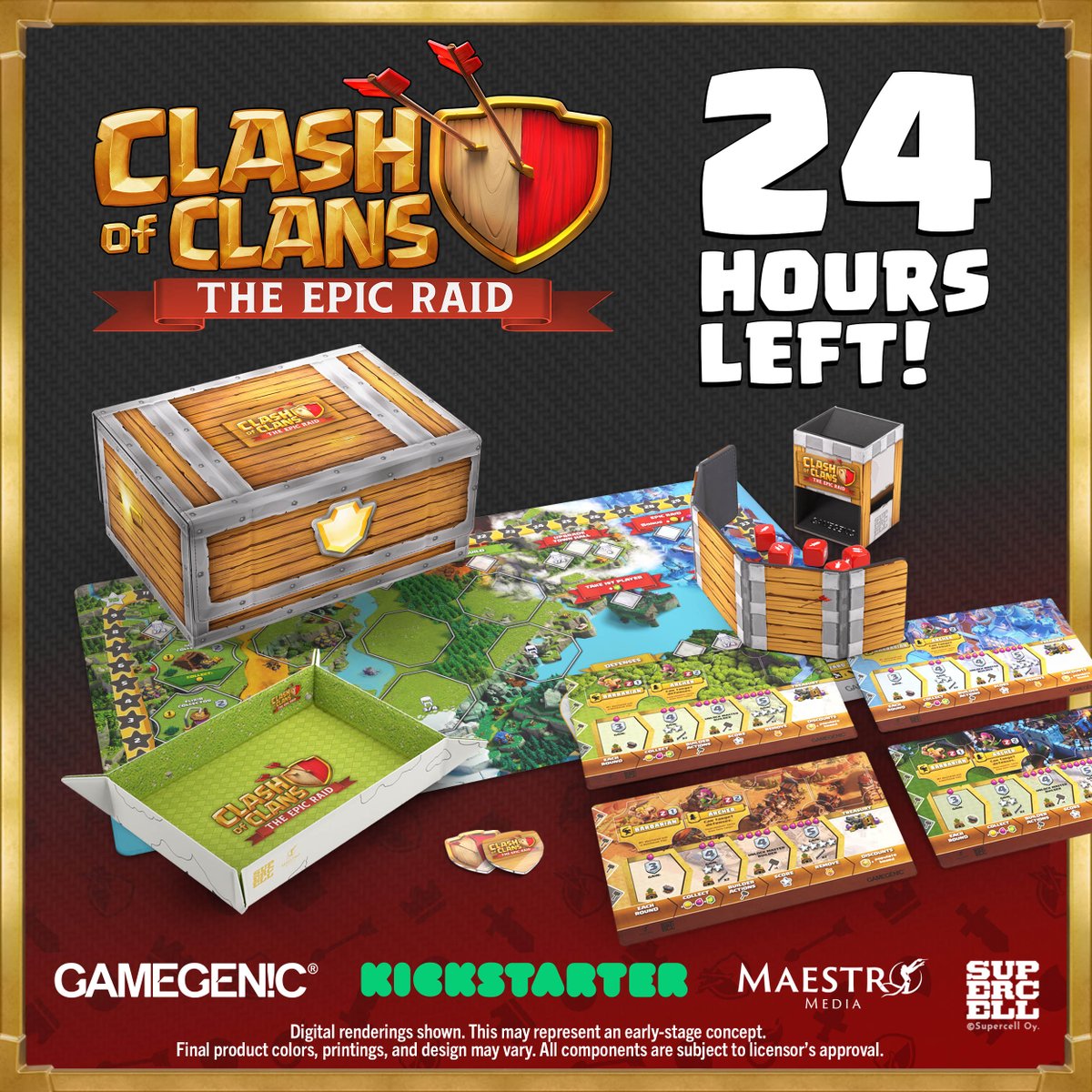 Gamegenic_'s tweet image. 🚨LAST 24 HOURS🚨
Back the Kickstarter campaign before it’s too late: cutt.ly/arW9a32d 🛡️
Don’t miss your last chance to get 6 ingenious premium accessories for your epic new tabletop gaming experience!
#gamegenic #maestromedia #clashofclanstheepicraid