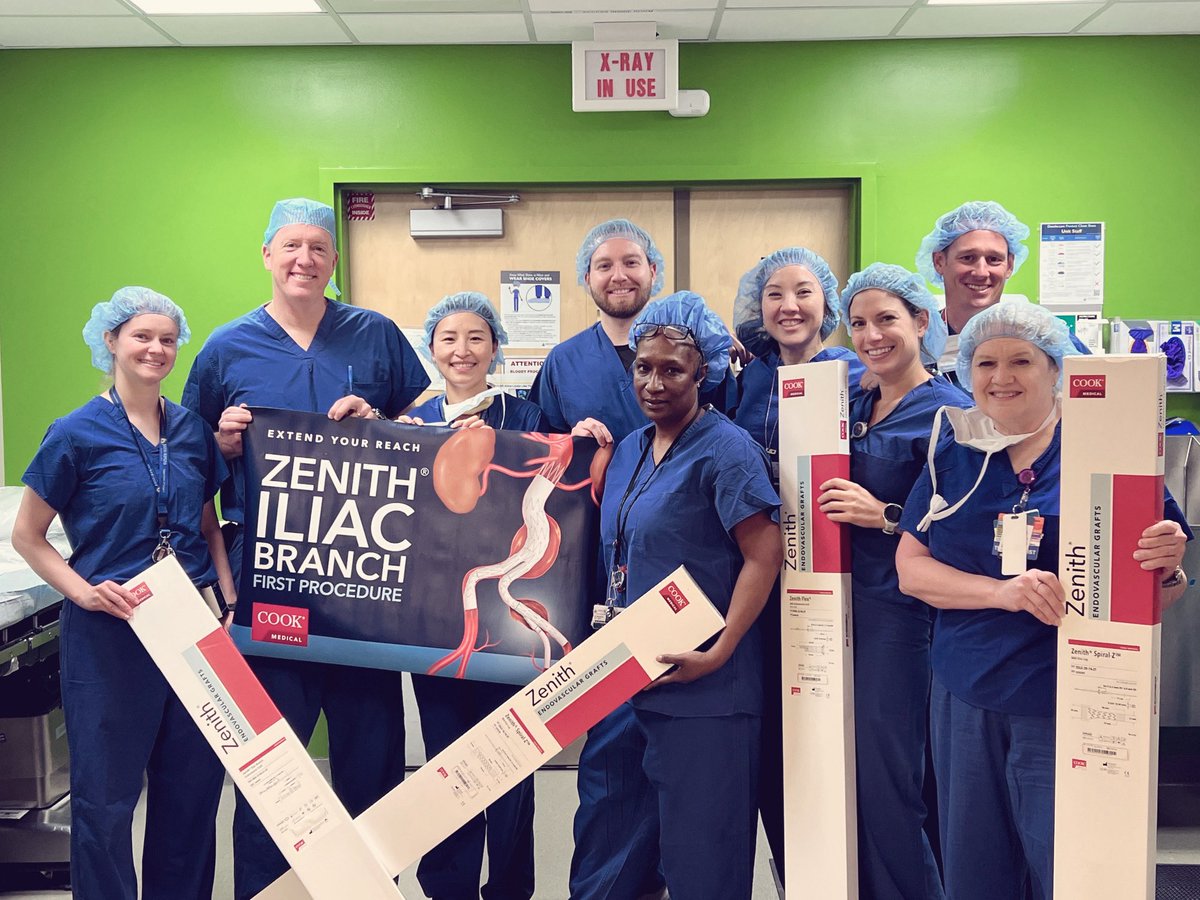 JHHVascular's tweet image. Excited to be one of the first institutions in the US to utilize COOK鈥檚 newest FDA-approved endovascular device ZBIS! Medical innovation/technology and optimized patient care go hand in hand! #patientcenteredcare #medicaltechnology #vascularfellowship #ZBIS