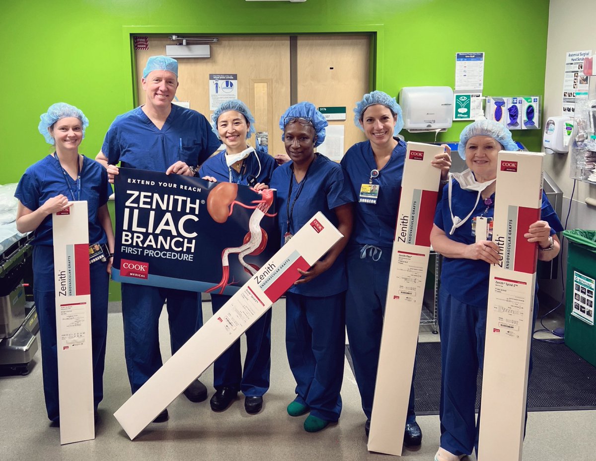 JHHVascular's tweet image. Excited to be one of the first institutions in the US to utilize COOK鈥檚 newest FDA-approved endovascular device ZBIS! Medical innovation/technology and optimized patient care go hand in hand! #patientcenteredcare #medicaltechnology #vascularfellowship #ZBIS