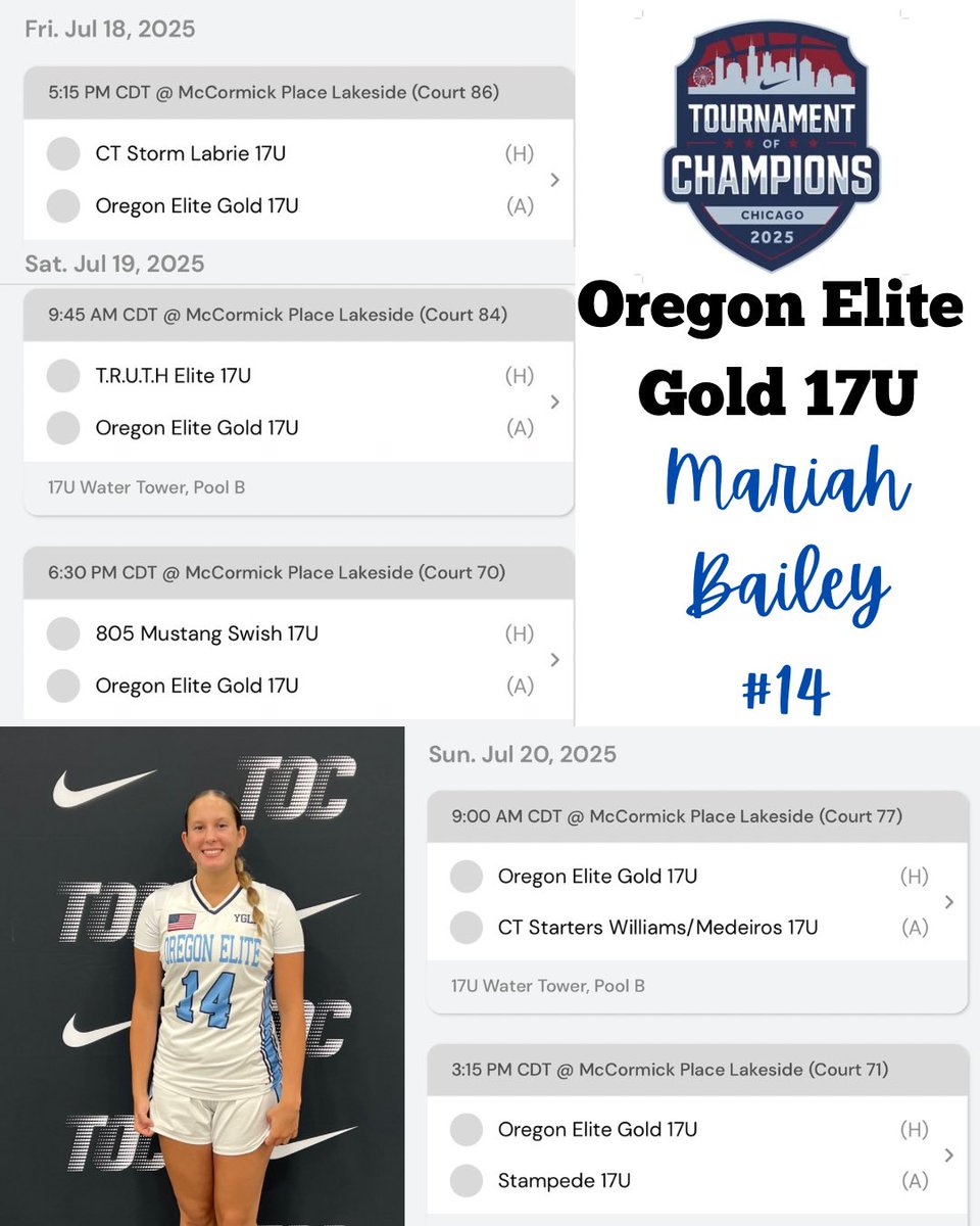 Mariah Bailey (@bailey_mariah26) on Twitter photo Heading to Chicago ✈️ for the <a href="/niketoc/">Nike Tournament of Champions</a> 🏀♥️ Come watch us play in our last AAU tournament of the summer! Heading to Chicago ✈️ for the <a href="/niketoc/">Nike Tournament of Champions</a> 🏀♥️ Come watch us play in our last AAU tournament of the summer!