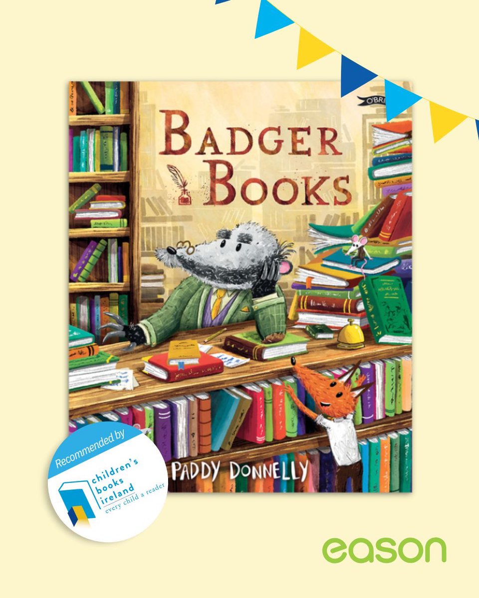 OBrienPress's tweet image. ‘Badger Books’ by Paddy Donnelly and ‘Féile! A Twin Power Adventure’ by @emmalarkinbooks have been selected for @easons and @KidsBooksIrel’s Recommended Irish Reads and, from today, you can find them in Eason stores around the country!