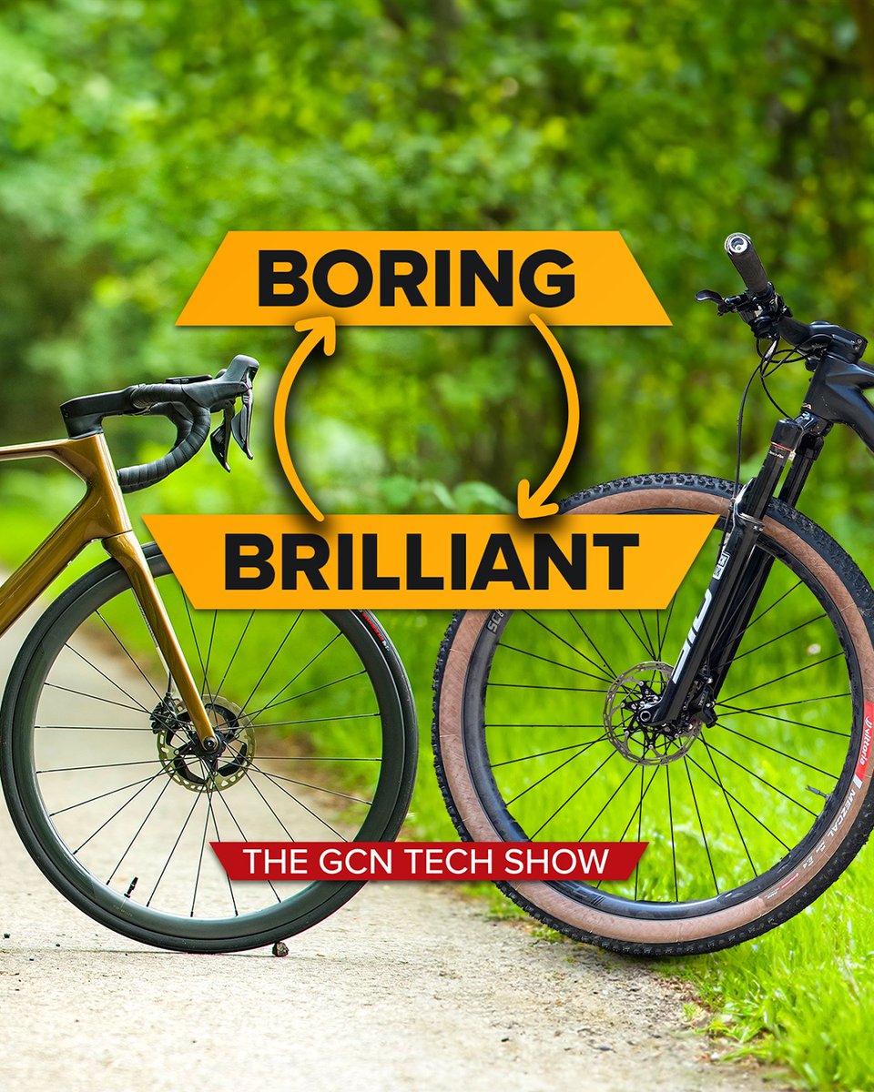 gcntechtweet's tweet image. Have road bikes become boring? Has all the innovation moved to MTB?
We debate the big question with Fergus from GMBN on the new #GCNTechShow.
Plus, a look at crazy TT helmets and 32-INCH wheels!

Watch the full show now 🎥 gcntech.co/395 🎥 
#BikeTech