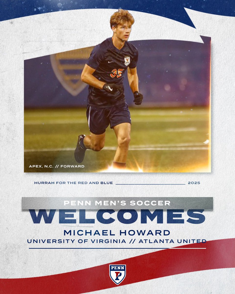 𝗪𝗲𝗹𝗰𝗼𝗺𝗲 𝘁𝗼 𝘁𝗵𝗲 𝗖𝗶𝘁𝘆 𝗼𝗳 𝗕𝗿𝗼𝘁𝗵𝗲𝗿𝗹𝘆 𝗟𝗼𝘃𝗲!

We are excited to announce the addition of forward Michael Howard to the program!

#FightOnPenn🔴🔵⚽️