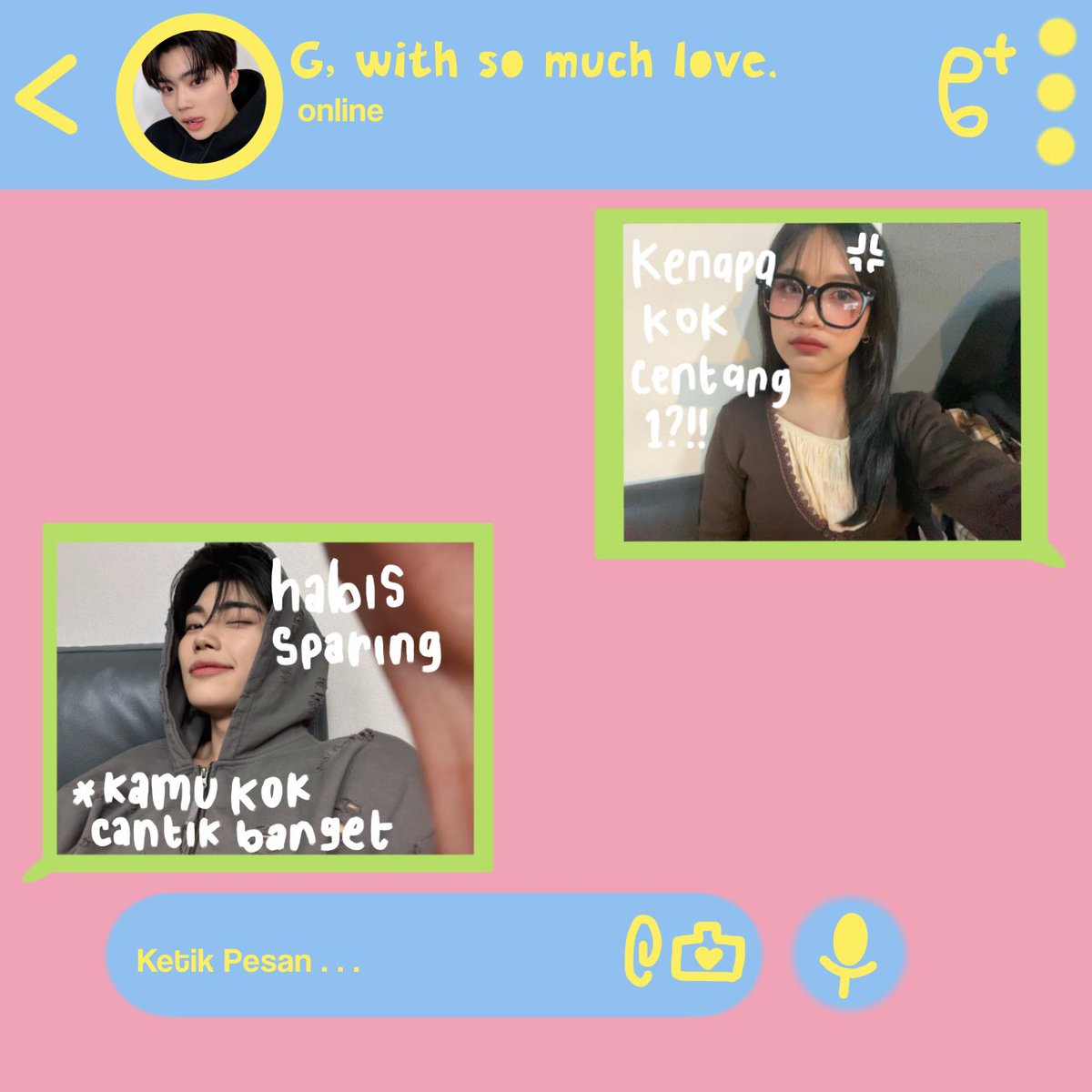joined the trend tapi aku nggak punya aplikasi fake chat nya :D