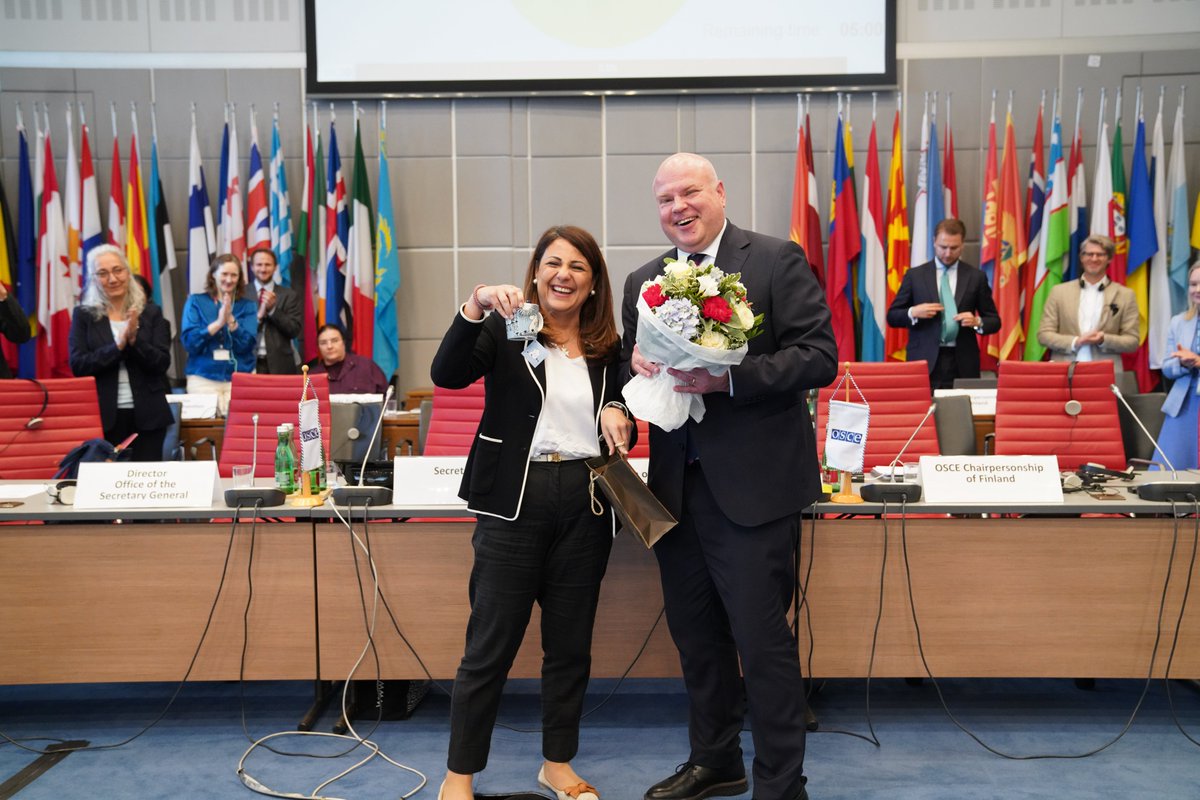Finland_OSCE's tweet image. Today we bid farewell to a dear colleague,🇲🇹 Amb. @NatMeli, who chaired the @OSCE #PC in 2024. Your wisdom, warmth and wit have been truly appreciated. Sincere thanks for all your support, it has been a privilege to work alongside you. You will be sorely missed in Vienna. 🙏