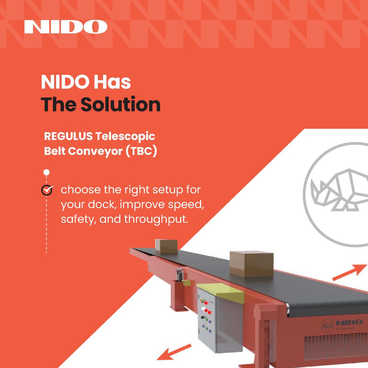nidomachineries's tweet photo. Manual loading slowing you down?
NIDO’s REGULUS Telescopic Conveyor cuts loading time by 60%, reduces injury risks &amp; halves labour needs.
✔Fixed. 
✔Mobile. 
✔Dock-less. 
Fits any layout.
📩 sales@nidoautomation.com | ☎ +91 85914 02016
#NIDO #WarehouseTech #TelescopicConveyor https://t.co/Rvj1xZHs17