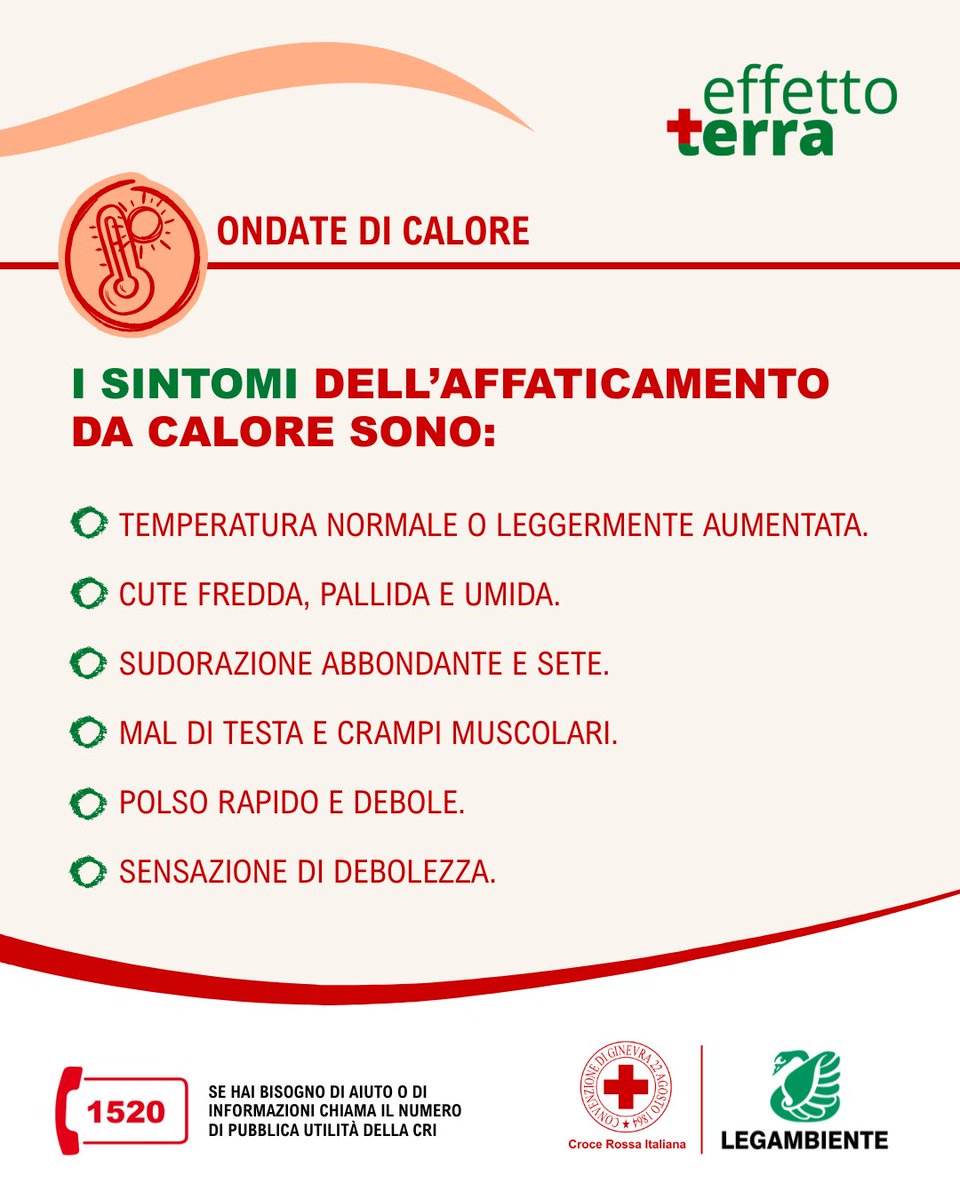 cripadova's tweet image. ⚠️ Attenzione: potresti salvare una vita leggendo questo post!
🔥 In queste giornate molto calde i casi di affaticamento da calore sono molto frequenti.
🚑 Scopri come intervenire qualora tu o qualcuno intorno a te si trovasse in difficoltà!
#CriPadova #CroceRossaItaliana