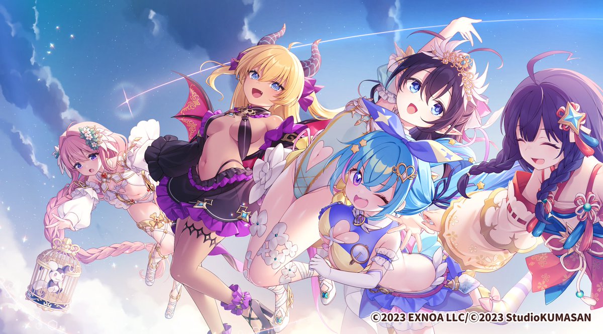 【お仕事宣伝】
 遅ればせながら...DMM GAMES クリエイティブチームくまさん『ティンクルスターナイツ』にて、「魔法少女トレジャーサチ3」のキービジュアルを担当させていただきました！

#ティンクルスターナイツ #クルスタ
