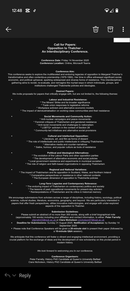 TheUnchartedPast (@theunchartedpas) on Twitter photo Thanks so much to the <a href="/HAPPatQUB/">HAPP at Queen's</a> team at <a href="/QUBelfast/">Queen's University Belfast 🎓</a> for sharing me and Ciara's call for papers for our conference this autumn in their latest bulletin.
There is still time to submit an abstract for a paper so please share with anyone who might be interested in submitting. Thanks so much to the <a href="/HAPPatQUB/">HAPP at Queen's</a> team at <a href="/QUBelfast/">Queen's University Belfast 🎓</a> for sharing me and Ciara's call for papers for our conference this autumn in their latest bulletin.
There is still time to submit an abstract for a paper so please share with anyone who might be interested in submitting.