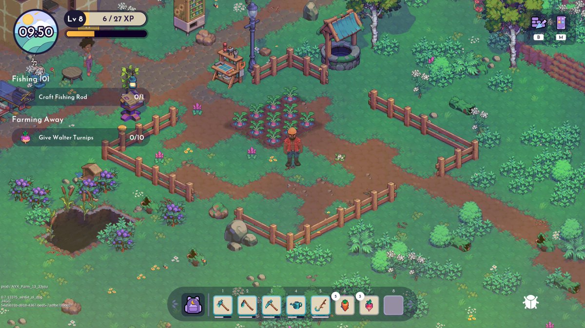 I'm finishing up my morning by planting some turnips for Walter. 

Unfortunately, I am broke and completely out of SIL, so I will have to wait for my FHA tasks to reset before I get to continue my journey as a Frost Hunter.  

How is your farm coming along?