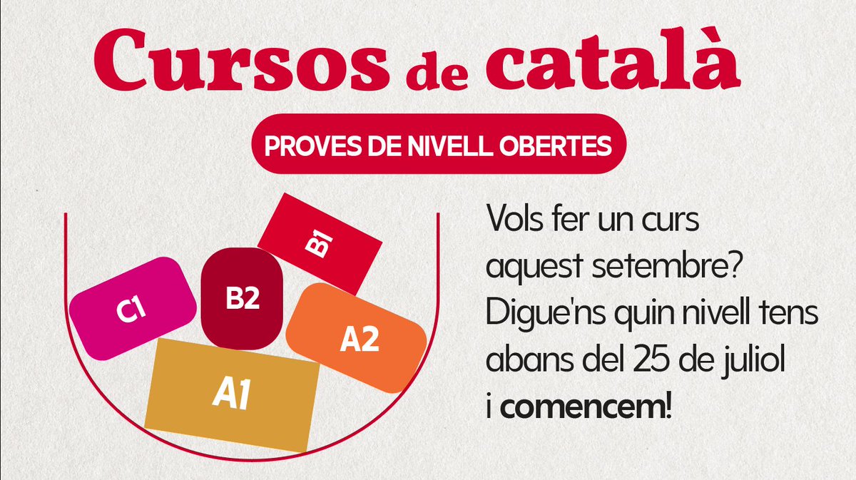 📢 Ja pots fer la prova de nivell per a la inscripció de setembre!  

👉 Comparteix aquesta publicació amb amics, coneguts o saludats que vulguin aprendre català!  

👉 cpnl.cat/prova