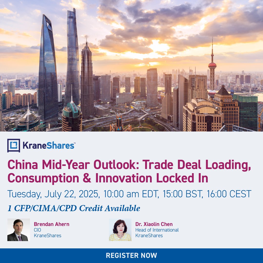 KraneShares (@kraneshares) on Twitter photo China’s consumers and innovators are charging ahead, even as a potential US-China trade deal looms. Join KraneShares CIO <a href="/ahern_brendan/">Brendan Ahern</a> and Head of International <a href="/Dr_XiaolinChen/">Dr. Xiaolin Chen</a> for our mid-year outlook webinar: Trade Deal Loading, Consumption & Innovation Locked In. They’ll China’s consumers and innovators are charging ahead, even as a potential US-China trade deal looms. Join KraneShares CIO <a href="/ahern_brendan/">Brendan Ahern</a> and Head of International <a href="/Dr_XiaolinChen/">Dr. Xiaolin Chen</a> for our mid-year outlook webinar: Trade Deal Loading, Consumption & Innovation Locked In. They’ll
