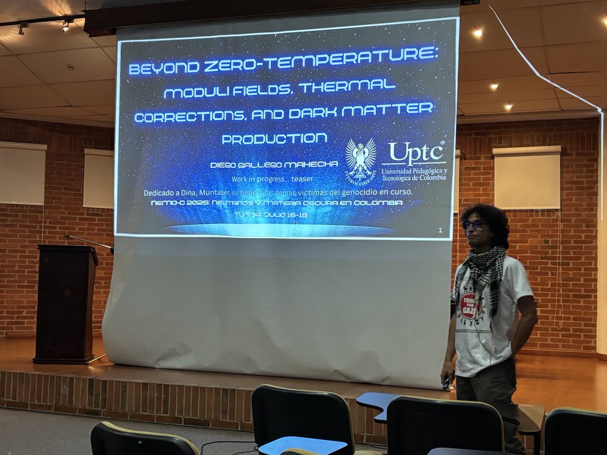 <a href="/UdeA/">Universidad de Antioquia</a> <a href="/UANTONIONARINO/">Universidad Antonio Nariño</a> <a href="/FisicaUA/">Física Uniatlántico</a> <a href="/udeatlantico/">Universidad del Atlántico</a> <a href="/UPTCoficial/">UPTC</a> Y la primera jornada de #NeMOC2025 culminó charlas sobre #MateriaOscura, con la participación de los estudiantes Gustavo Castrillón <a href="/UdeA/">Universidad de Antioquia</a>, Diego Cancelado <a href="/UPTCoficial/">UPTC</a>, Daniel Ruiz <a href="/UdeA/">Universidad de Antioquia</a> y el Prof. Diego Gallego <a href="/UPTCoficial/">UPTC</a>