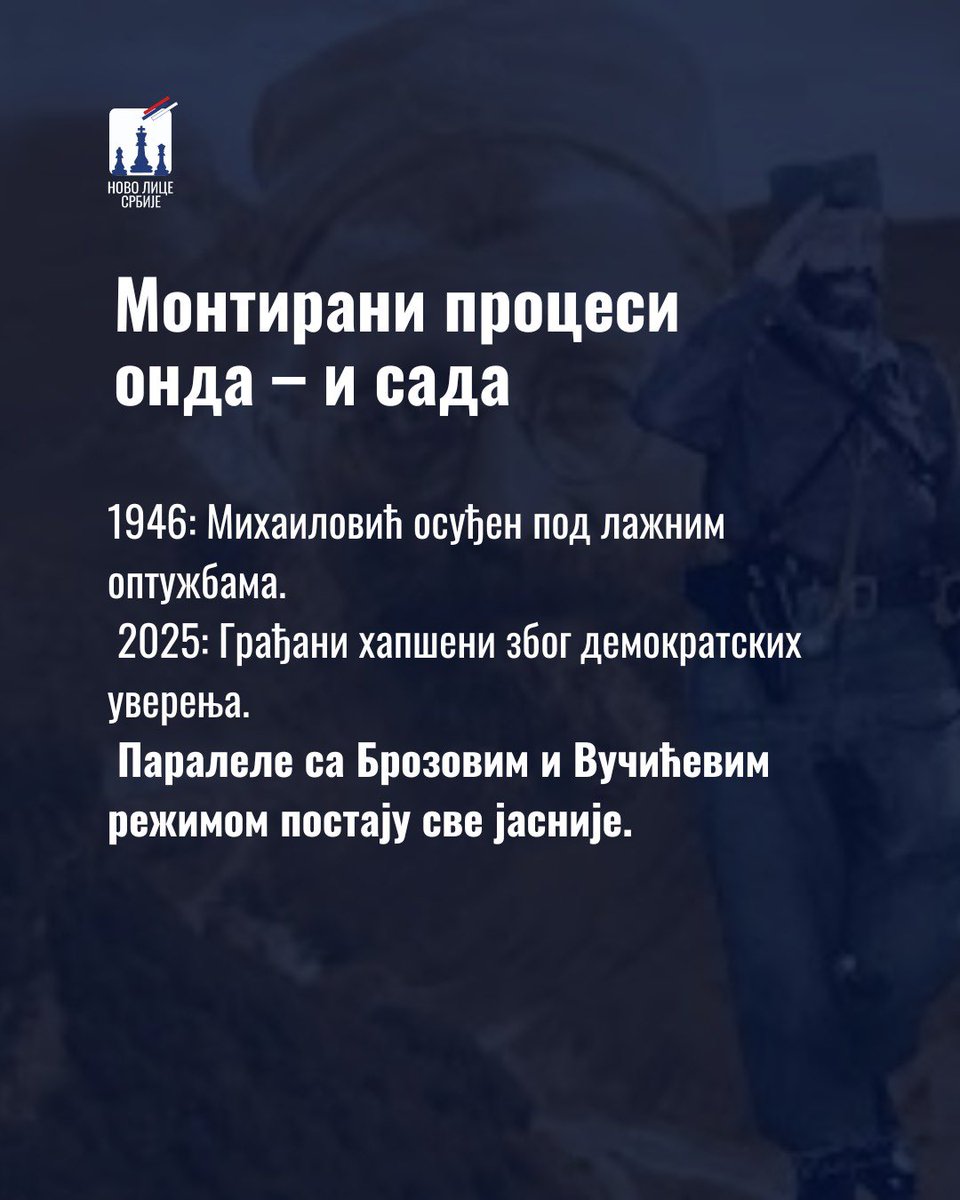 MilosP_NLS's tweet image. 79 ГОДИНА ОД СТРЕЉАЊА ДРАЖЕ МИХАИЛОВИЋА - ОД ТОГ ДАНА СЕ ПРОГОНИ ИСТИНА

Генерал Драгољуб Михаиловић је стрељан на данашњи дан пре 79 година што је означило коначну смрт демократије у Србији и почетак диктатуре која има континуитет до дана данашњег. Скоро 80 година касније…
