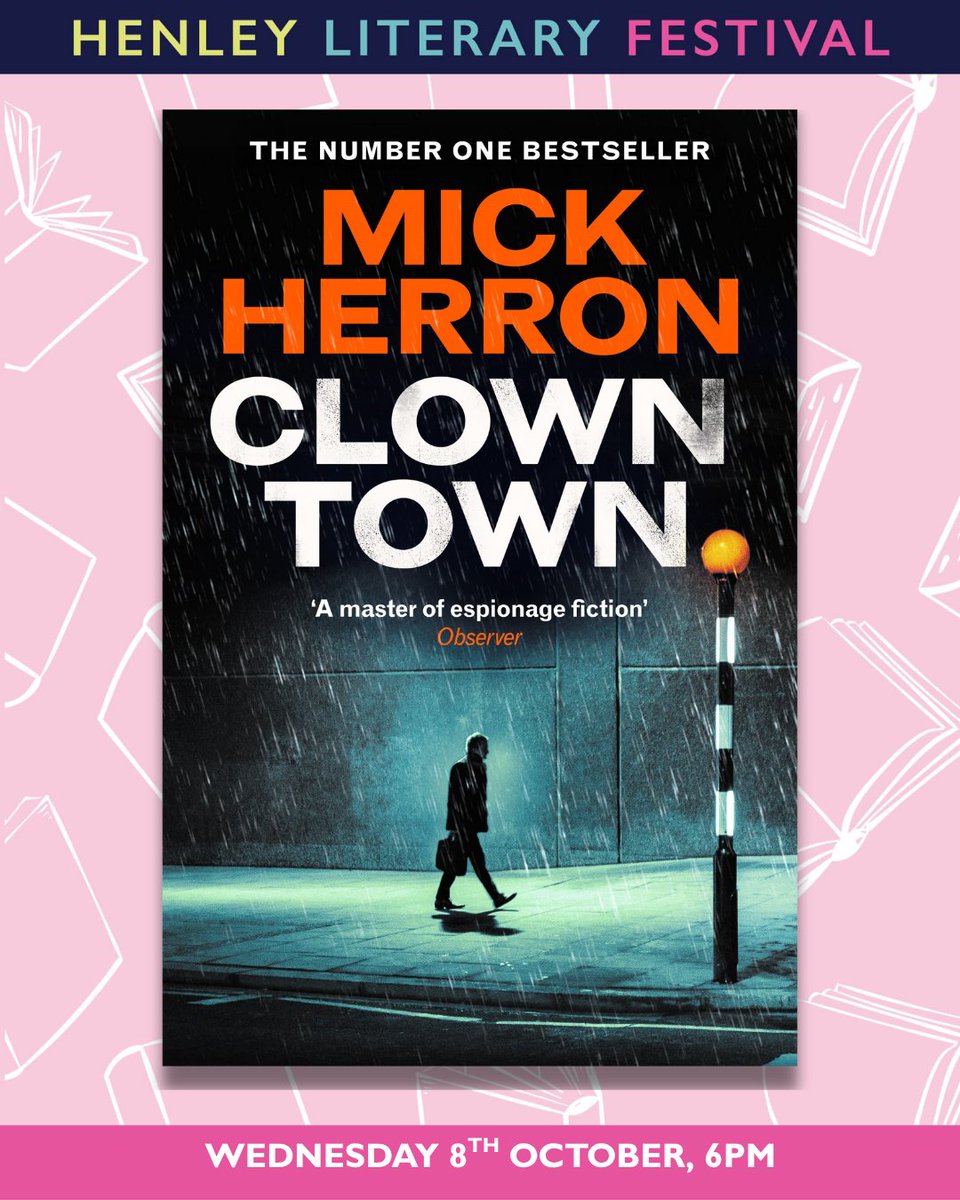 Baskerville (@baskervillejmp) on Twitter photo Don't miss Mick Herron at <a href="/HenleyLitFest/">Henley Literary Festival</a> on 8th October where he'll be chatting all about his new novel in the Slough House thriller series, CLOWN TOWN – coming soon!
🎟️Tickets available here: henleyliteraryfestival.co.uk/whats-on/mickh… Don't miss Mick Herron at <a href="/HenleyLitFest/">Henley Literary Festival</a> on 8th October where he'll be chatting all about his new novel in the Slough House thriller series, CLOWN TOWN – coming soon!
🎟️Tickets available here: henleyliteraryfestival.co.uk/whats-on/mickh…