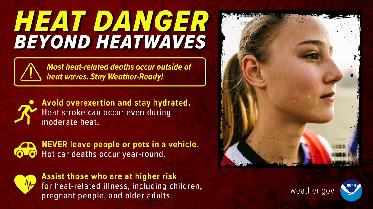 OakGovEM's tweet image. Heat can be a deadly weather hazard, even outside of heat waves. In fact, most heat-related deaths occur during milder weather. Don’t let your guard down in typically cooler seasons such as the spring or fall. #HeatSafety #OaklandCounty