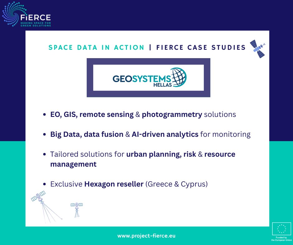FIERCE Project (@fierceprojecthe) on Twitter photo 🌍Space Data in Action | FIERCE Case Studies
Case Study #10 ➡️Meet <a href="/GEOSYSTEMS/">GEOSYSTEMS-HELLAS</a>
Geosystems Hellas delivers EO, GIS & AI-powered tools for Smart Cities, cultural heritage & defense.
🛰️ From space to the city, #SpaceData keeps delivering.
More 👉 project-fierce.eu/case-studies/ 🌍Space Data in Action | FIERCE Case Studies
Case Study #10 ➡️Meet <a href="/GEOSYSTEMS/">GEOSYSTEMS-HELLAS</a>
Geosystems Hellas delivers EO, GIS & AI-powered tools for Smart Cities, cultural heritage & defense.
🛰️ From space to the city, #SpaceData keeps delivering.
More 👉 project-fierce.eu/case-studies/